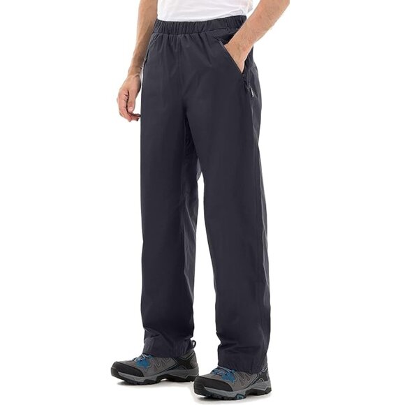 NEW Clothin Elastic Waist Drawstring Bungee Pull On Ski Rain Water Unlined Pants - Picture 1 of 5